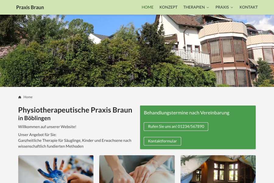 Screenshot einer Website